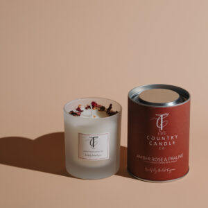 PASTELS-Amber Rose & Praline Glass Candle