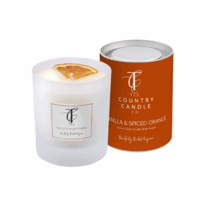 SEASONAL PASTELS-Vanilla & Spiced Orange Glass Candle