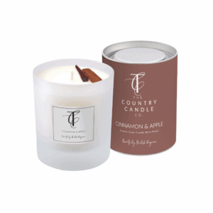SEASONAL PASTELS-Cinnamon & Apple Glass Candle