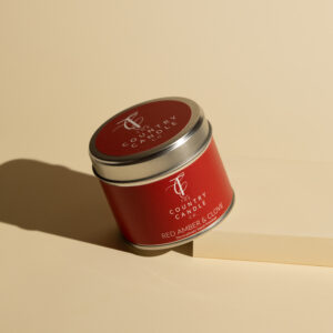 SEASONAL PASTELS-Red Amber & Clove 180g Tin Candle