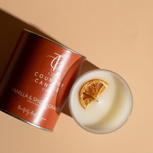 SEASONAL PASTELS-Vanilla & Spiced Orange 230g Glass Candle