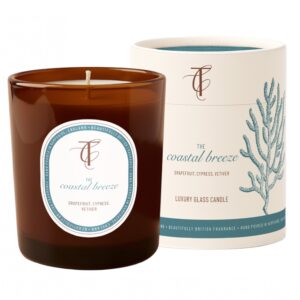 COAST & COUNTRY-The Coastal Breeze 230g Amber Glass Soy Wax Candle