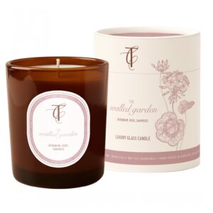 COAST & COUNTRY-The Walled Garden 230g Amber Glass Soy Wax Candle