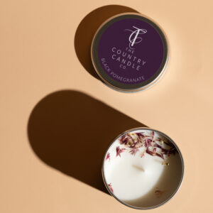 PASTELS-Black Pomegranate Tin Candle